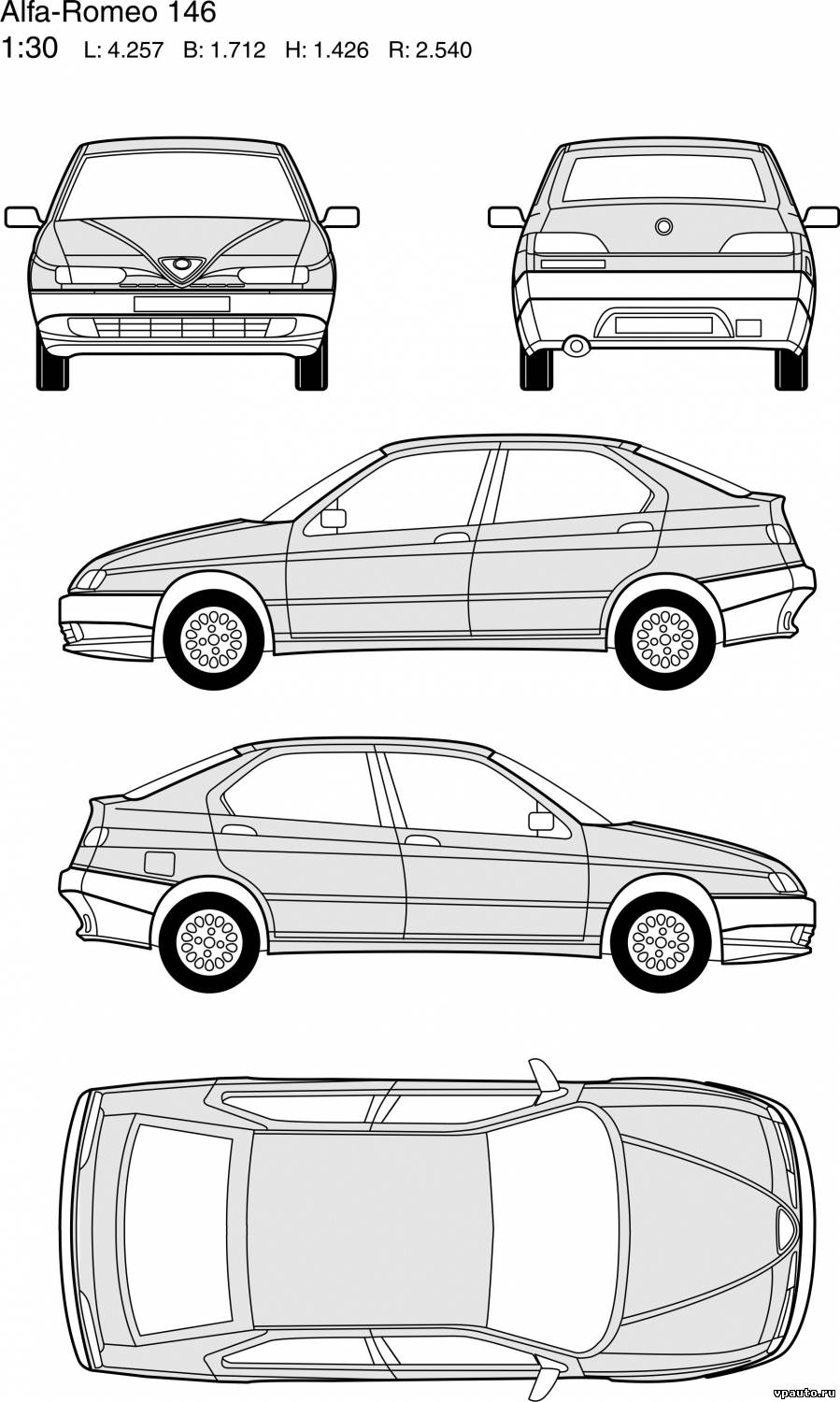 Чертёж Alfa Romeo 145